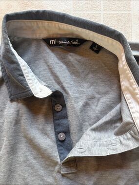 Travis Mathew Two-Tone Gray Polo with Contrast Placket